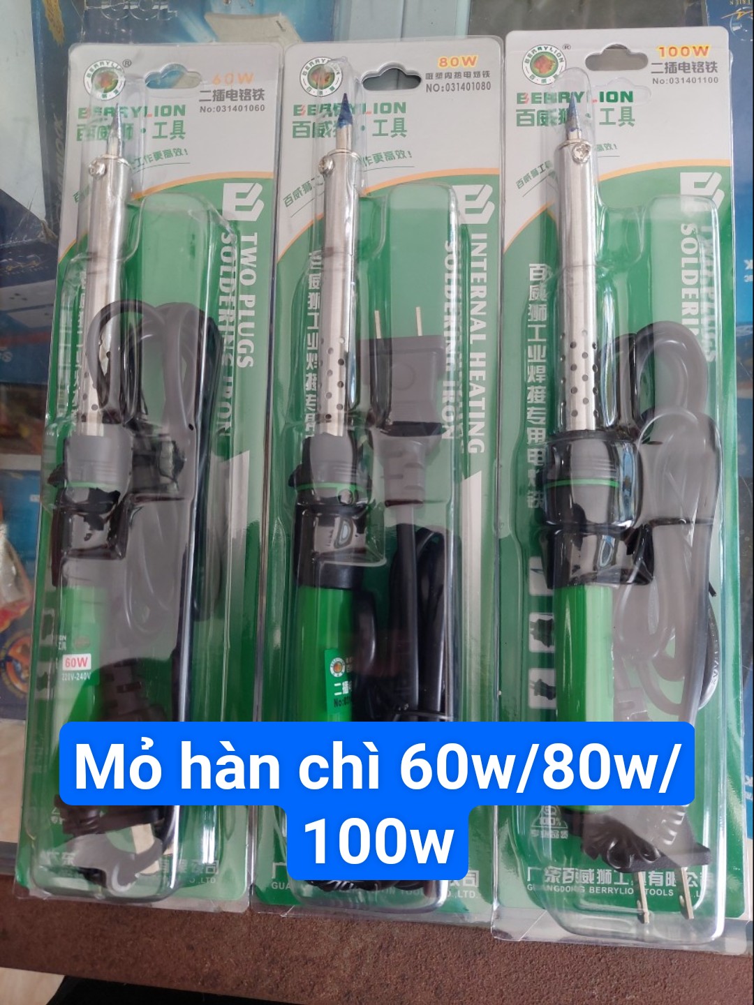 Mỏ hàn chì cao cấp loại 60w/80w/100w thương hiêu Berrylion, cây hàn chì nhựa thông, hàn mạch điện tử , hàn các mối hàn xúc , mỏ hàn nóng nhanh - dụng cụ cầm tay NamMỎ HÀN CHÌ CAO CẤP 60W/80W/100W