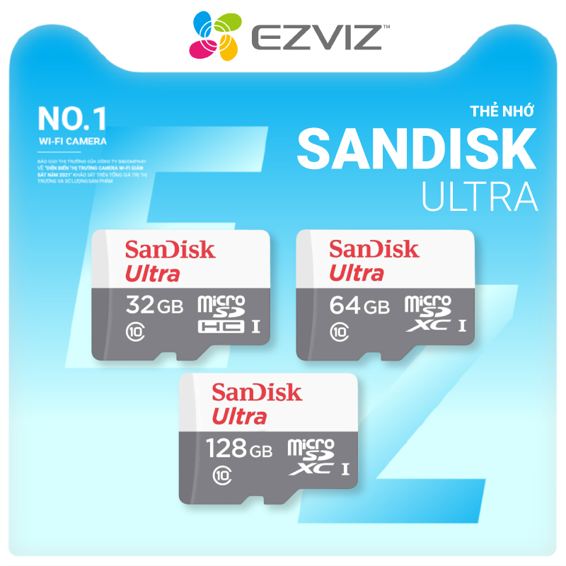 Thẻ nhớ micro sd 32gb/64gb, class 10, thích hợp sử dụng với camera ezviz--hàng chính hãng--bảo hành 24 tháng