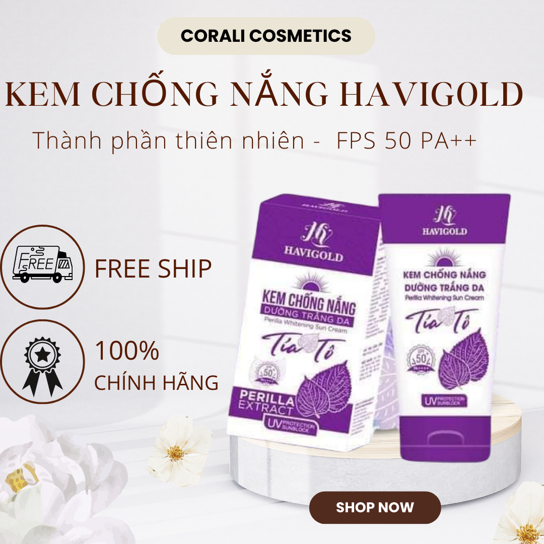 Kem tía tô havigold – kem chống nắng dưỡng trắng da spf 50++ 60g