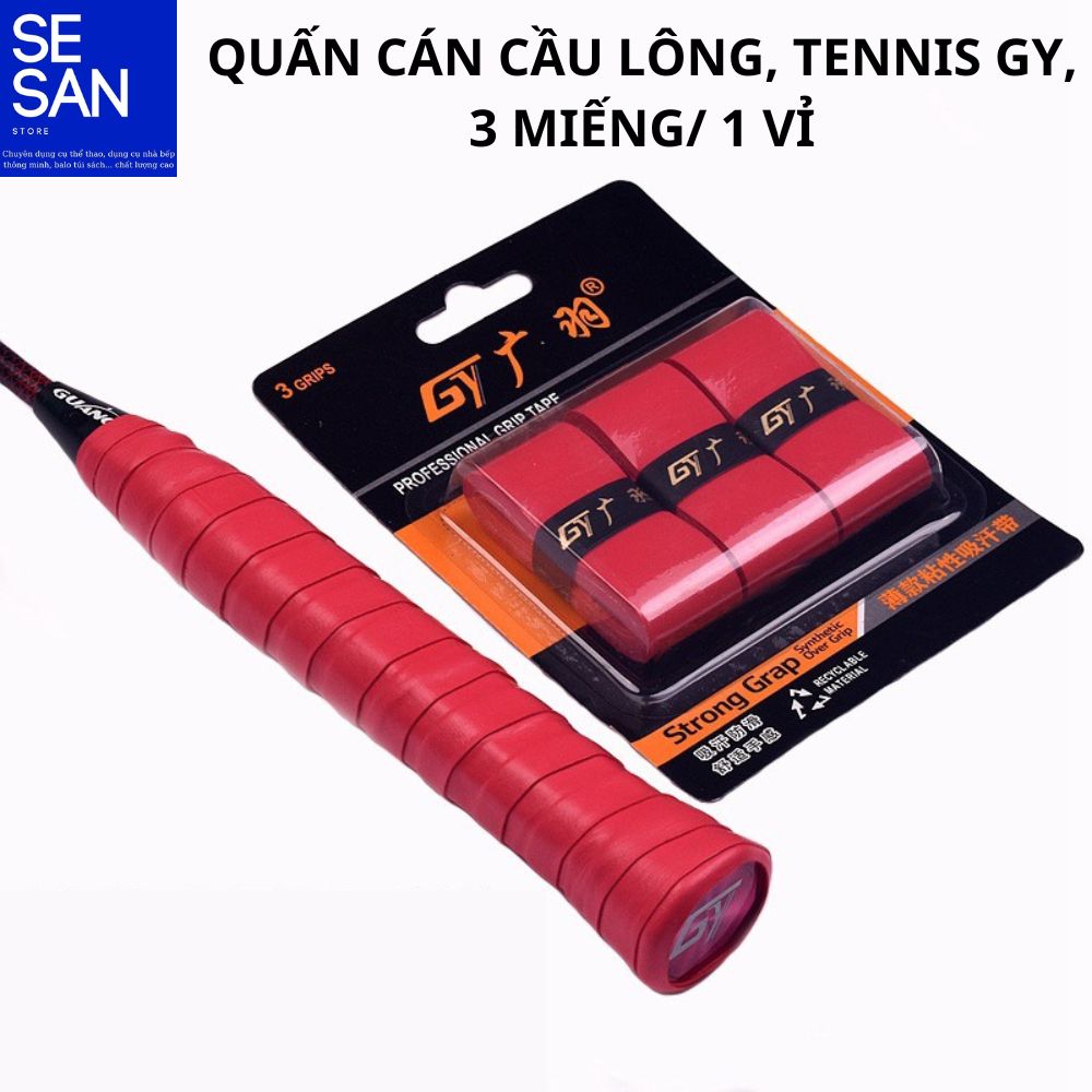 Quấn cán vợt cầu lông và vợt tennis gy 3miếng/ 1 vỉ gy109 sesan