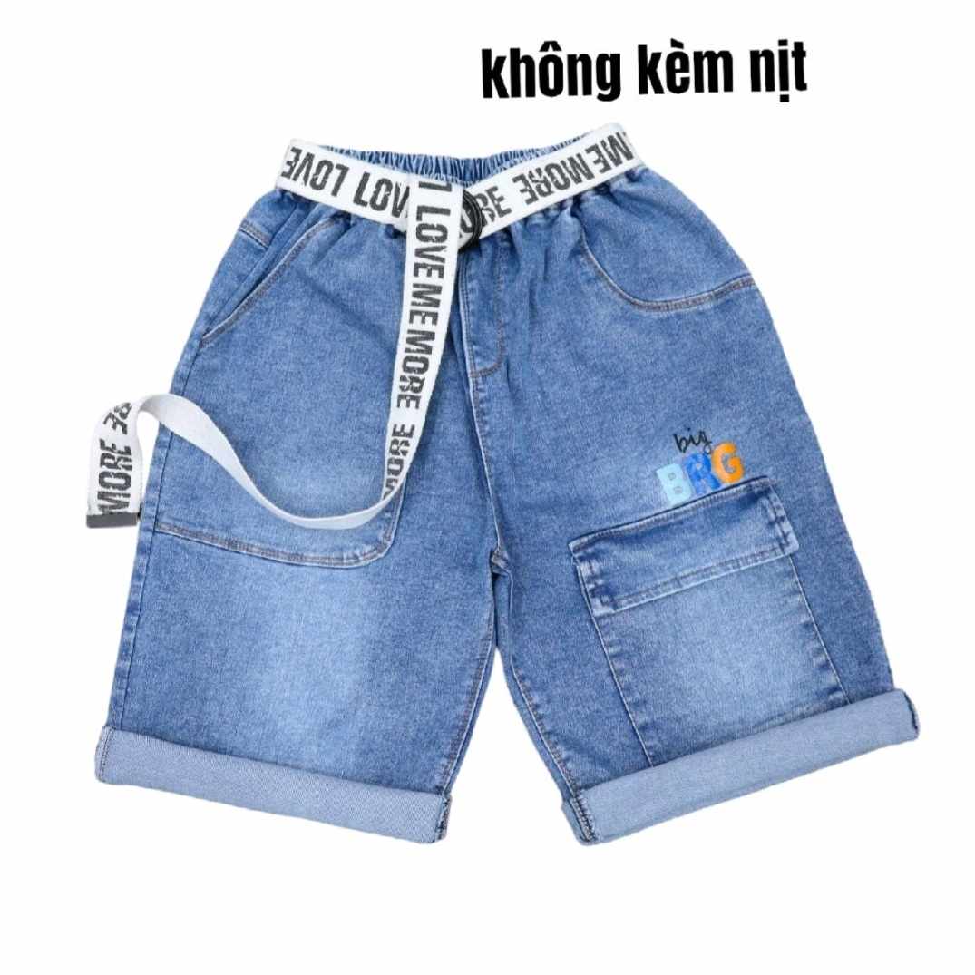 Quần jean ngố/lửng bé trai Sz 30-50kg, chất jean mềm, co giãn