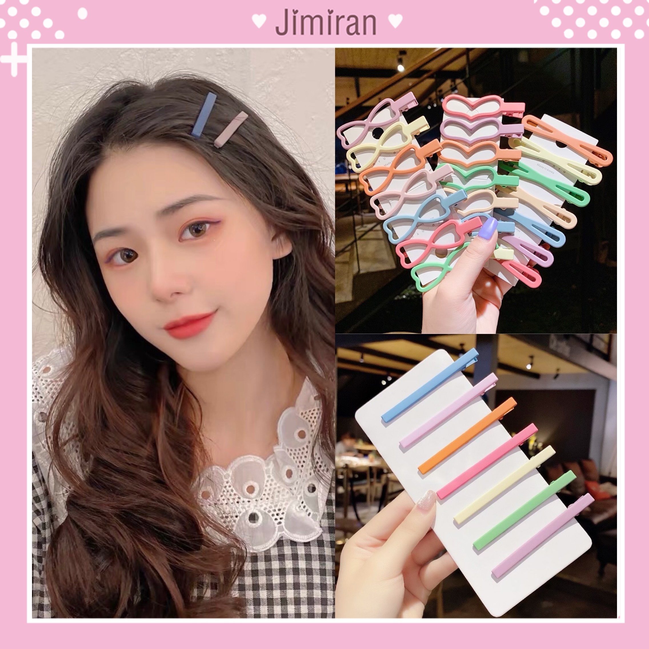 Kẹp tóc Hàn Quốc mini JIMIRAN kẹp tóc nữ xinh nhiều màu cute hot trend KT02