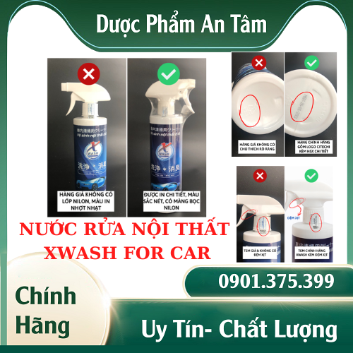 Vệ sinh nội thất ô tô, tẩy rửa nội thất ô tô xwash - dung dịch tẩy rửa khử mùi ô tô chính hãng 1 chai 500ml