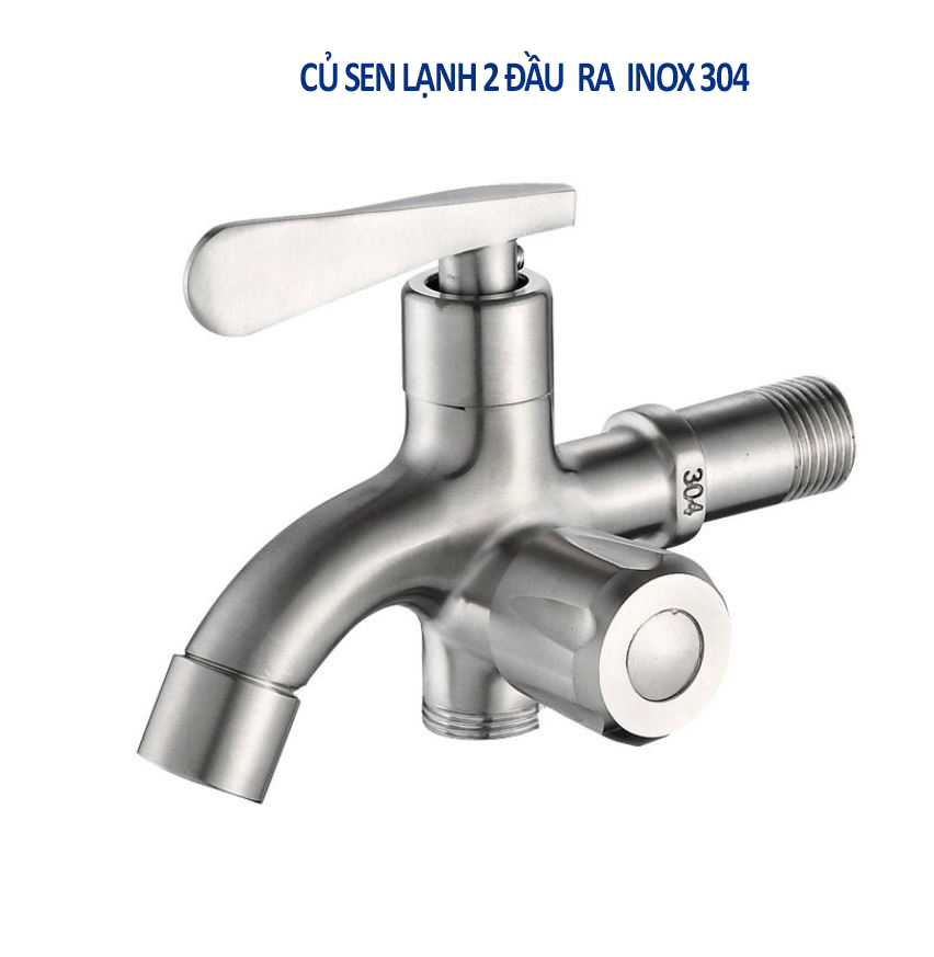 Vòi sen củ 2 đầu ra chất liệu Inox 304
