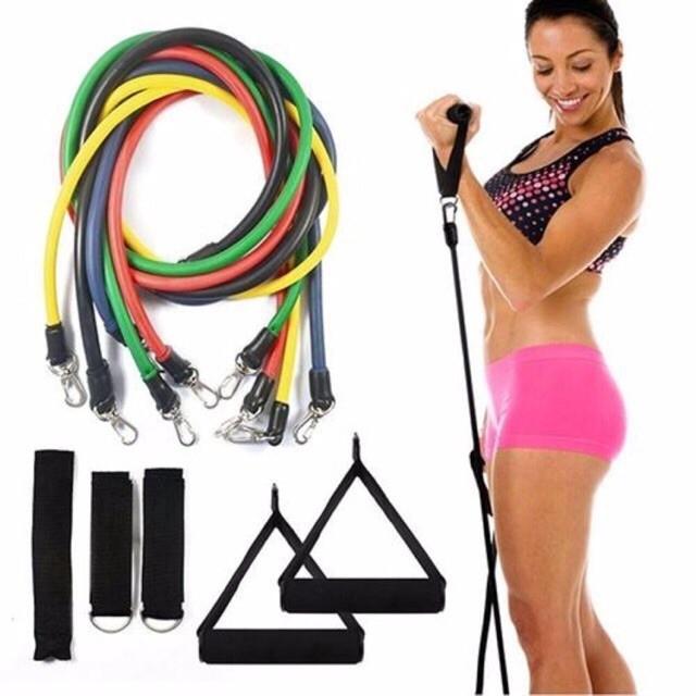 Dây tập gym ngũ sắc,Bộ 5 dây gym ngũ sắc