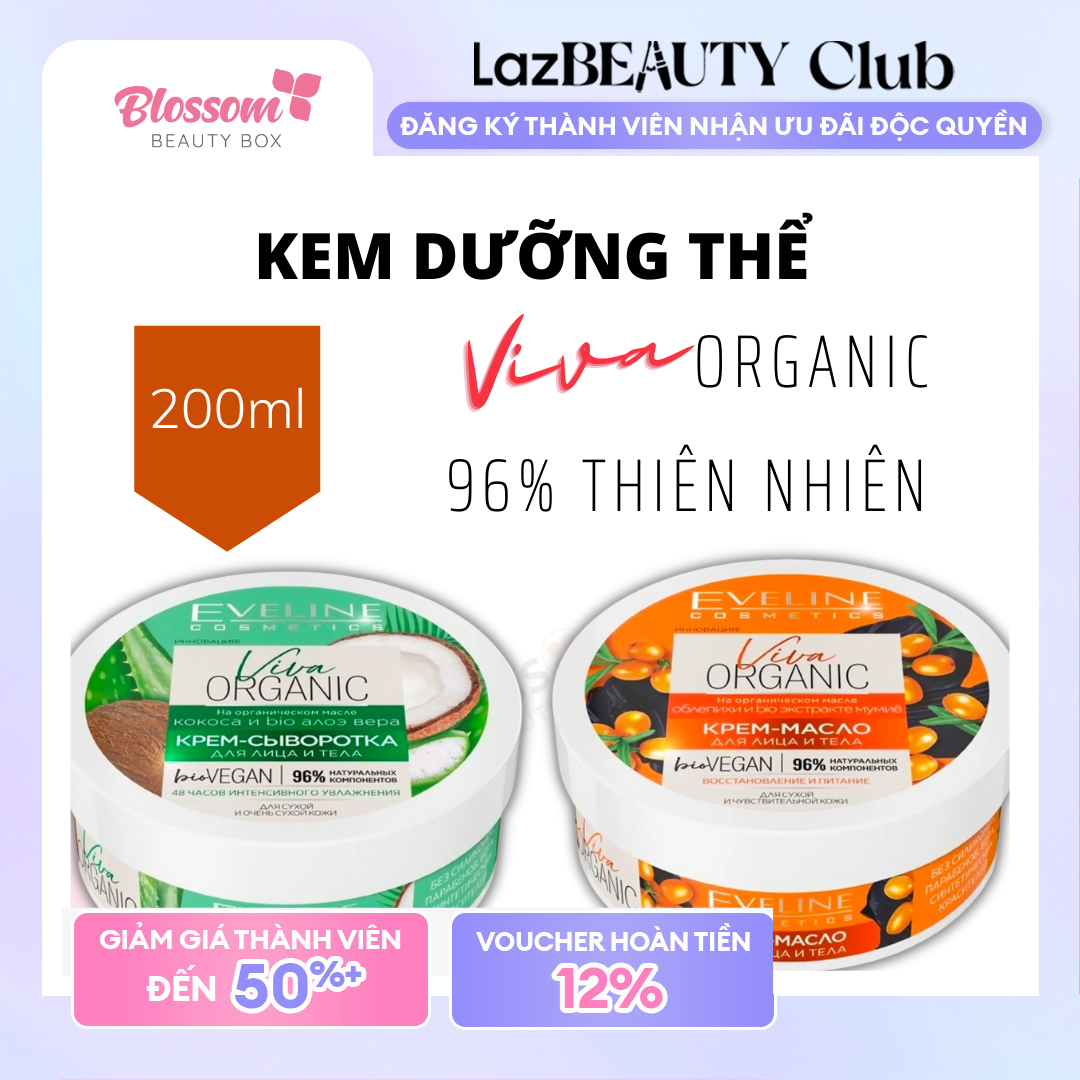 Kem dưỡng thể hữu cơ Eveline Body cream Butter 200ML