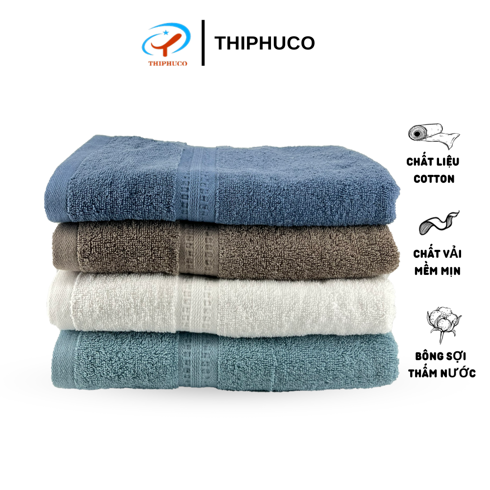 Khăn tắm cotton cao cấp THIPHUCO 60x120x305g XL394, khăn cotton cỡ lớn, khăn tắm to, khăn tắm toàn thân, khăn cotton siêu thấm hút nước mềm mại