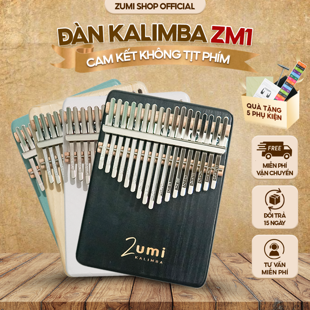 Đàn Kalimba Zumi - Zm1 17 Phím Âm Thanh Vang Không Tịt Nốt Tặng Đầy Đủ Phụ Kiện Sách Hướng Dẫn Tặng