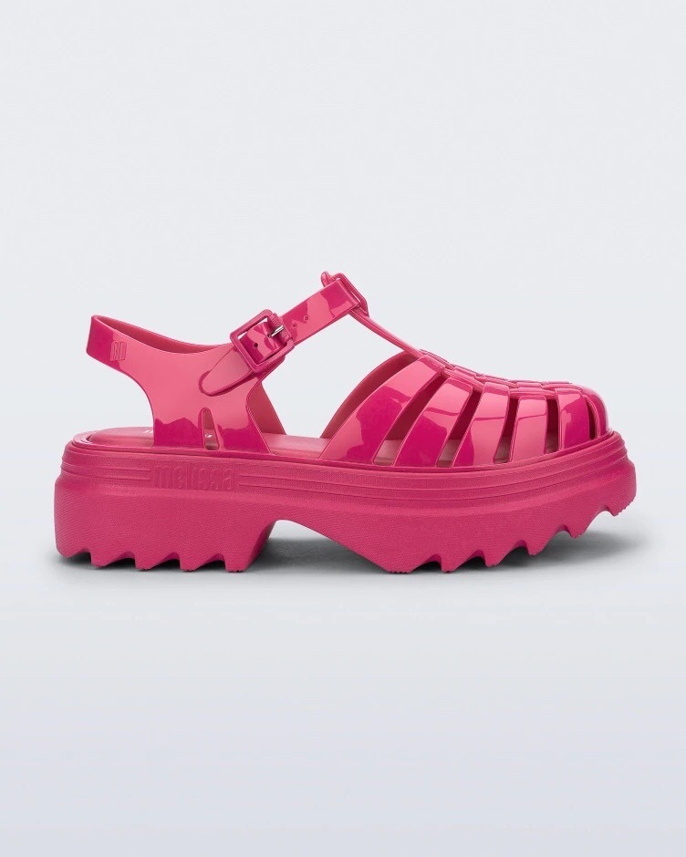 Giày cao gót đế xuồng Melisa Muffin, giày jelly, sandal hở mũi dệt kim - 4