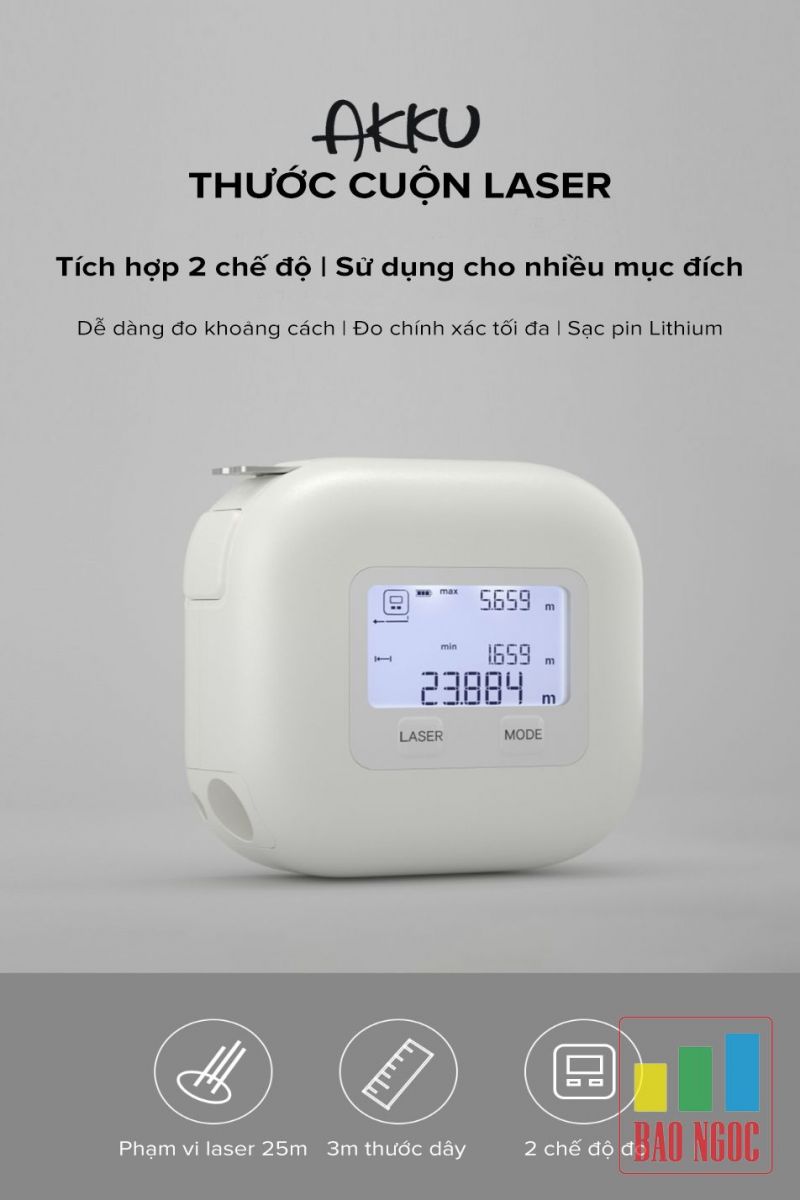 Thước cuộn laser ak301 akku