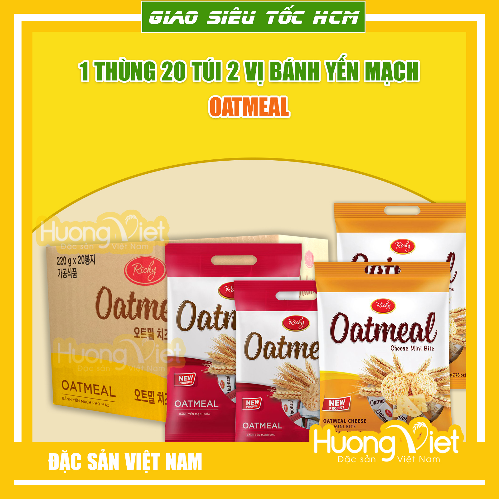 Bánh yến mạch oatmeal Hàn Quốc yến mạch sữa yến mạch phô mai