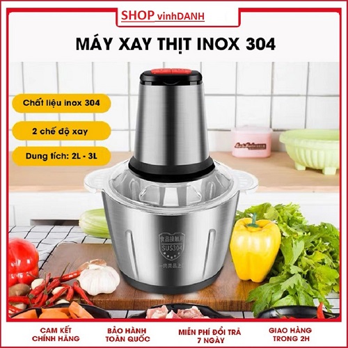[ GIẢM THÊM 14% ] Máy Xay Thịt, Cối Xay Thịt Đa Năng Loftydom 2L, Chất Liệu Inox 304 Chuẩn, Xay Được Mọi Thứ Siêu Bén, Siêu Tiện Dụng Bảo Hành 12 Tháng
