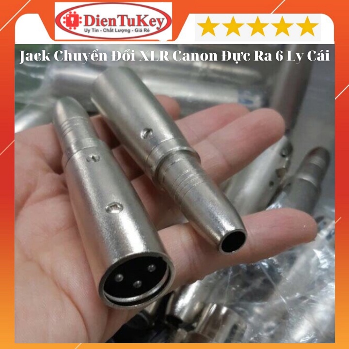 Jack chuyển đổi xlr canon đực ra 6 ly cái, đầu chuyển rắc canon đực ra 6 ly cái dùng cho hệ thống âm thanh