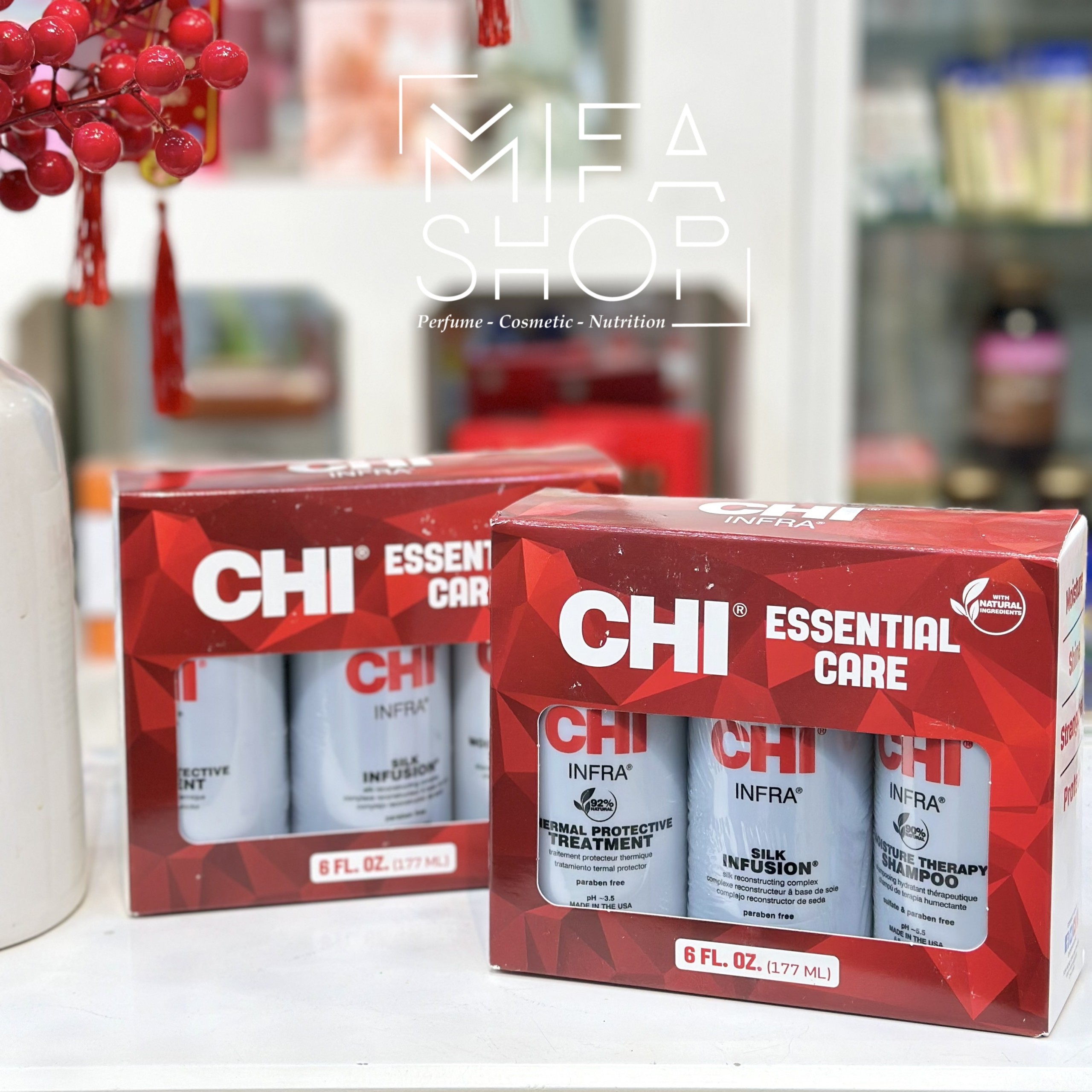 Bộ dầu gội, xả và dưỡng tóc chi essential care 177ml
