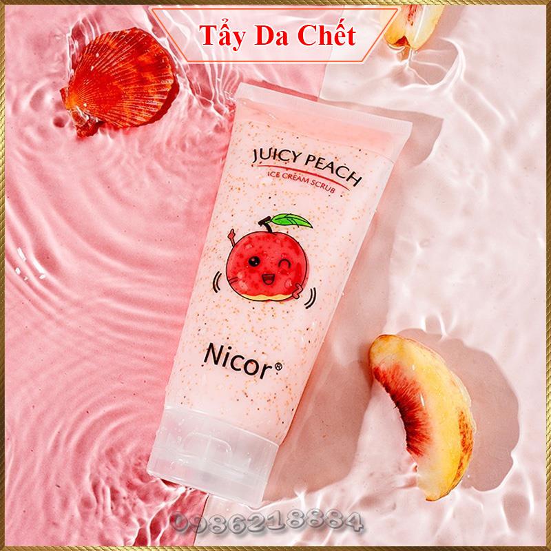 Tẩy tế bào chết toàn thân Chiết Xuất Đào NICOR Juicy Peach loại bỏ da chết sạch bã nhờn bụi bẩn NJP2
