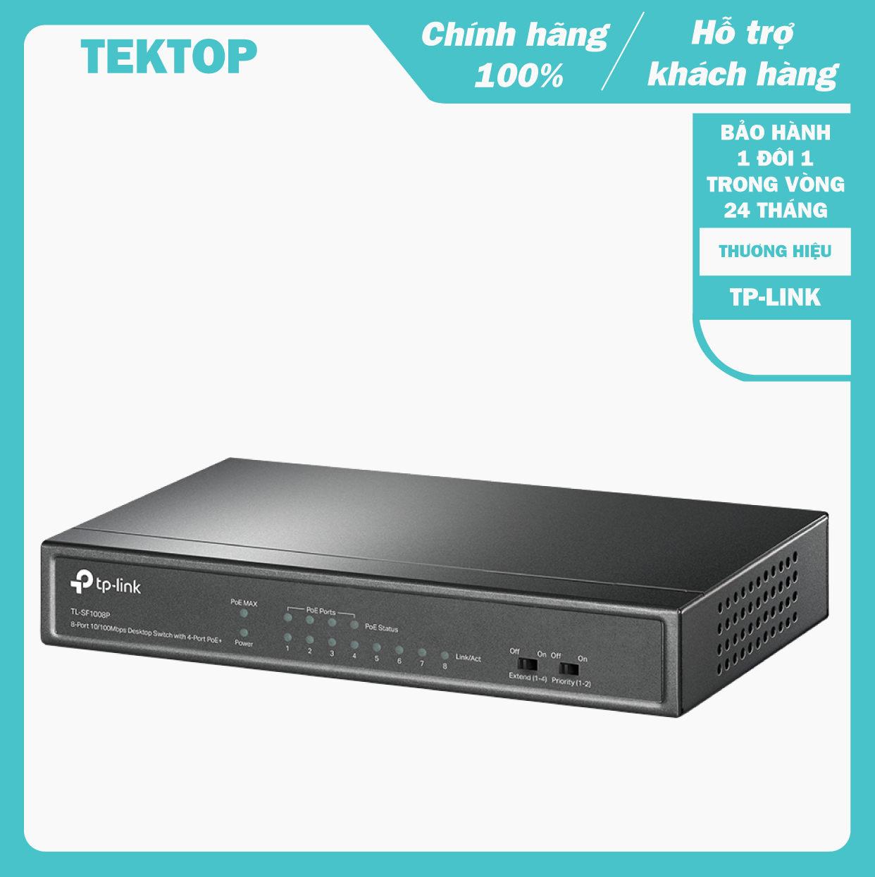 Bộ chia tín hiệu 8 cổng TP-Link TL-SF1008P dùng cho gia đình, tiết kiệm điện năng