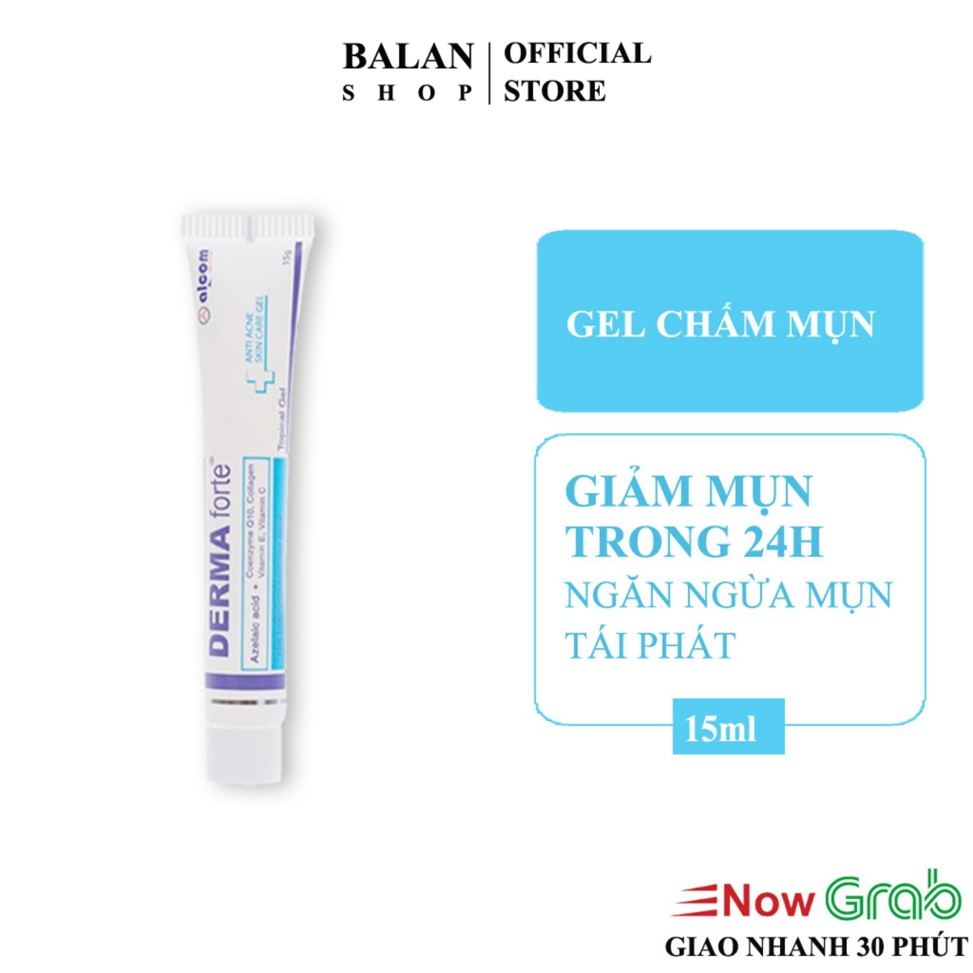 Kem Giảm Mụn Ngừa Thâm Trứng Cá, Mụn Ẩn, Mụn Đầu Đen, Derma Forte - Hàng Chính Hãng - Full VAT 15g