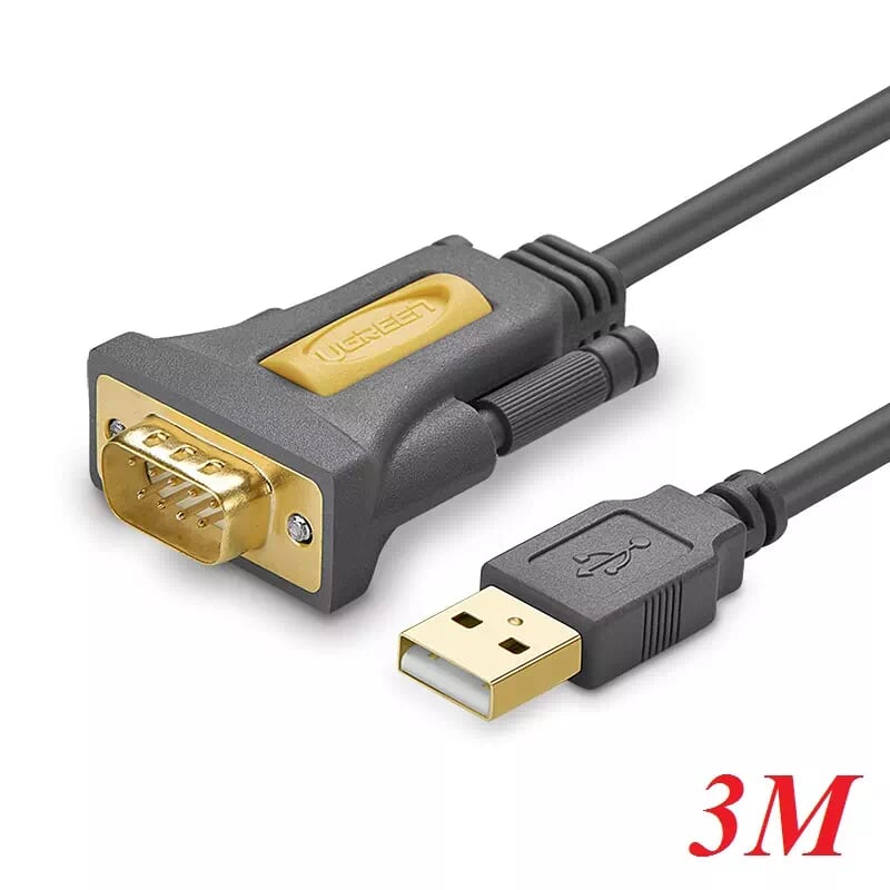 Ugreen 20223 3m cáp tín hiệu chuyển đổi usb 2.0 sang com rs232 cao cấp cr104