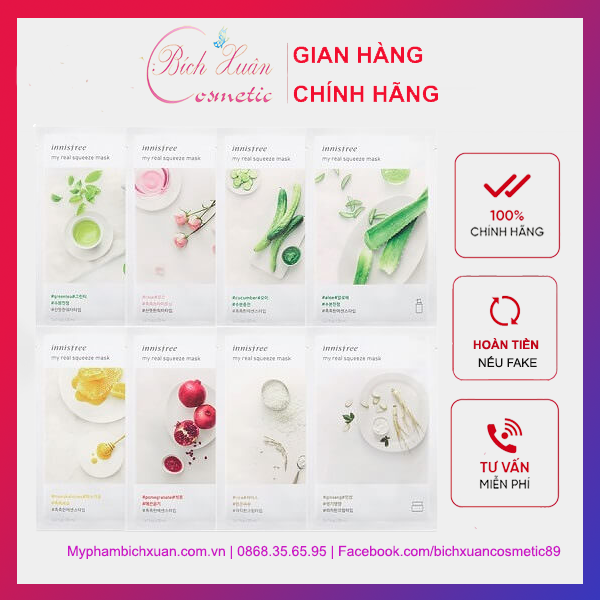 Mặt Nạ Miếng Chiết Xuất Từ Thiên Nhiên Innisfree My Real Squeeze Mask