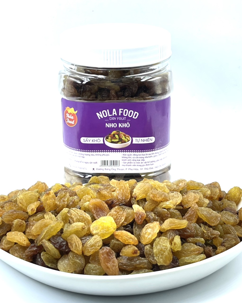 Hộp 500gr Nho Nâu Khô Sấy Lạnh Không Đường Dẻo Ngon ( NOLA FOOD )