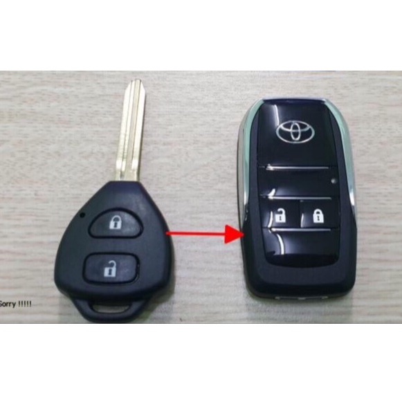Vỏ chìa khoá độ gập toyota 2 nút