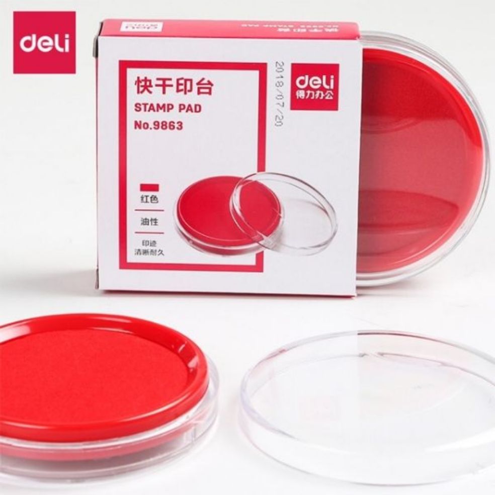 HỘP MỰC DẤU DELI TRÒN 9863