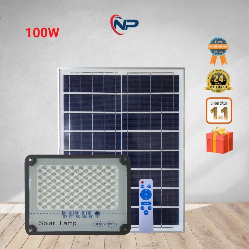 [Quà 20k] Đèn Led Năng Lượng Mặt Trời Chống Lóa  Công Suất 100W,nhatphongsolar, Vỏ Nhôm Nguyên Khối,Hiển Thị Phần Trăm Pin,Dây Dài 5M,Cảm Biến Ánh Sáng,Điều Khiển Từ Xa,Chống Nước IP67 quà tặng 2 cuộn băng dính