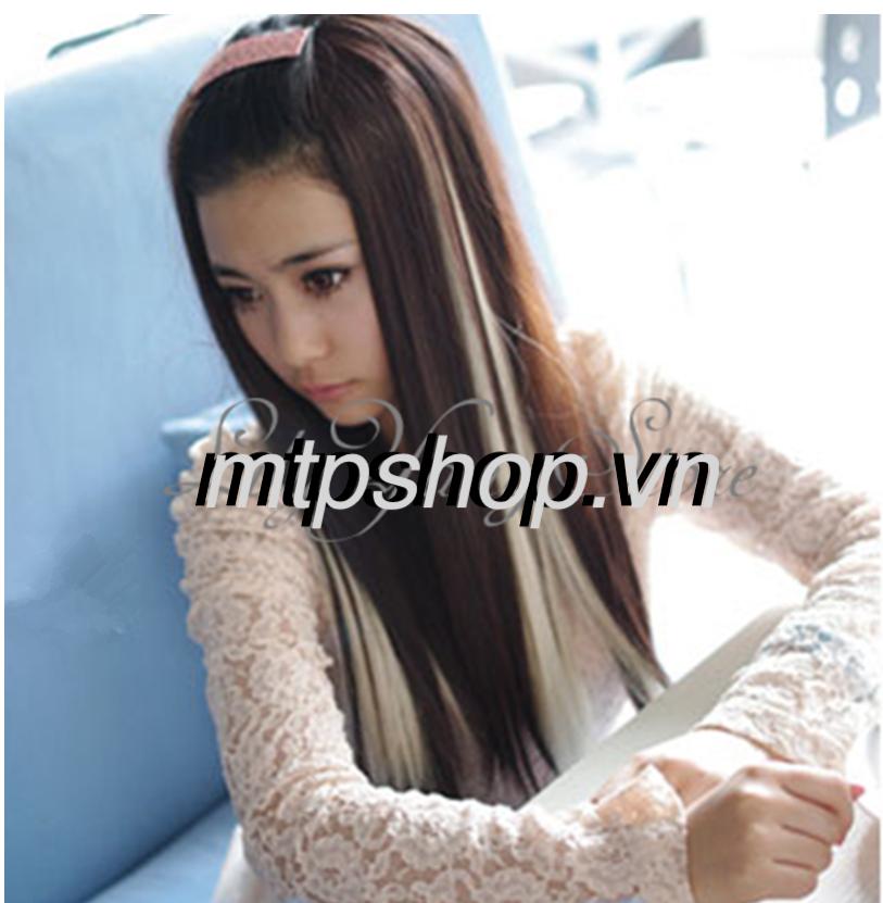 [HCM]COMBO 3 TÉP LINE TÓC TUYẾN NỐI MÀU THỜI THƯỢNG (1 tép khoảng 80-100 sợi dài 55-60cm.  tặng  mini tattoo)