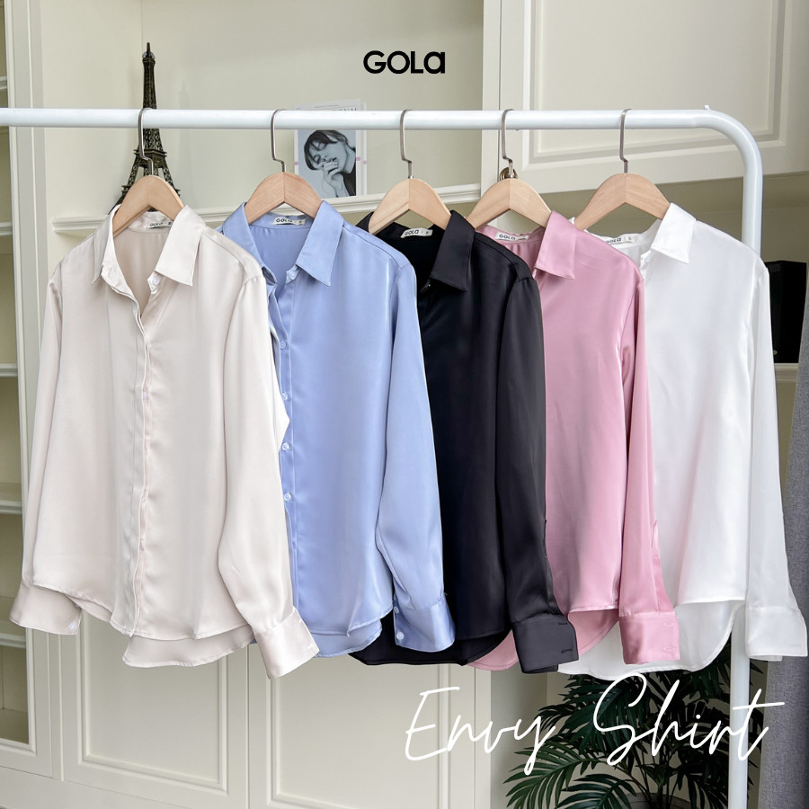 Áo envy - áo sơ mi lụa form rộng
