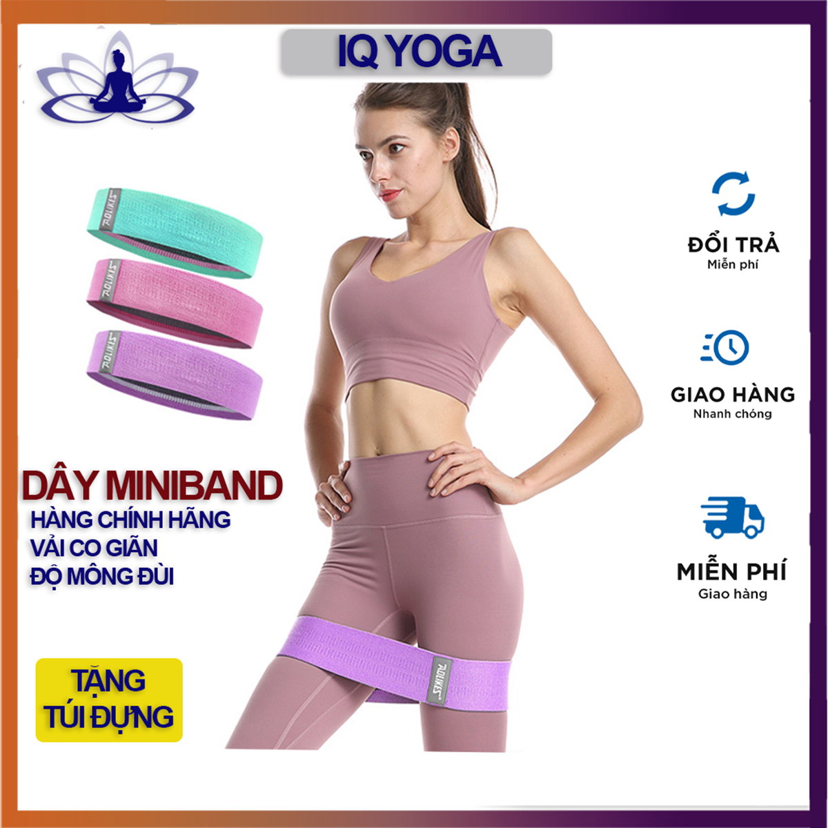 Bộ 3 dây Kháng Lực Miniband tập chân mông Aolikes chính hãng