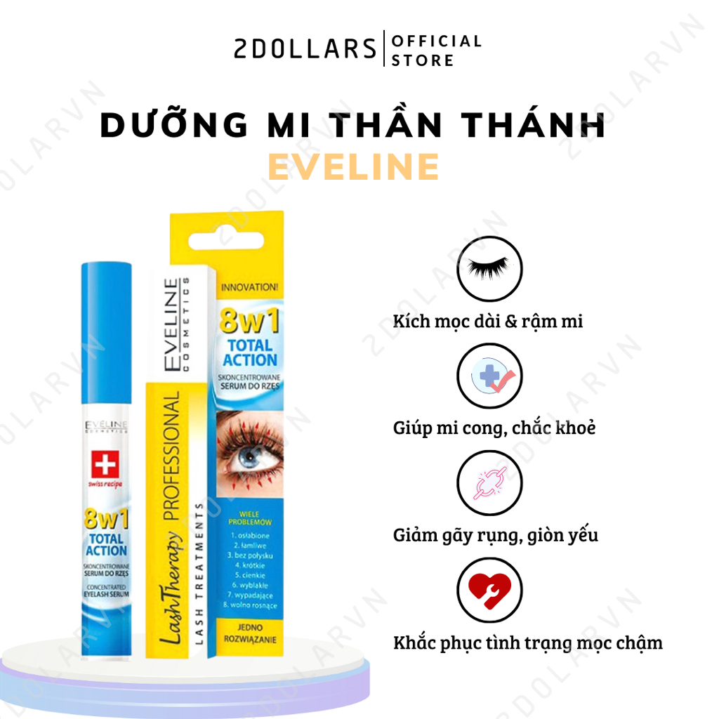 Tinh Chất Dưỡng Dài Mi Eveline Giúp Mi Chắc Khỏe
