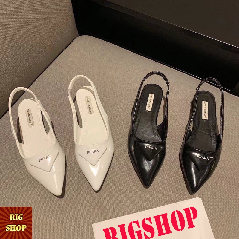 Xăng đan mũi nhọn da bóng hàng cao cấp - b8