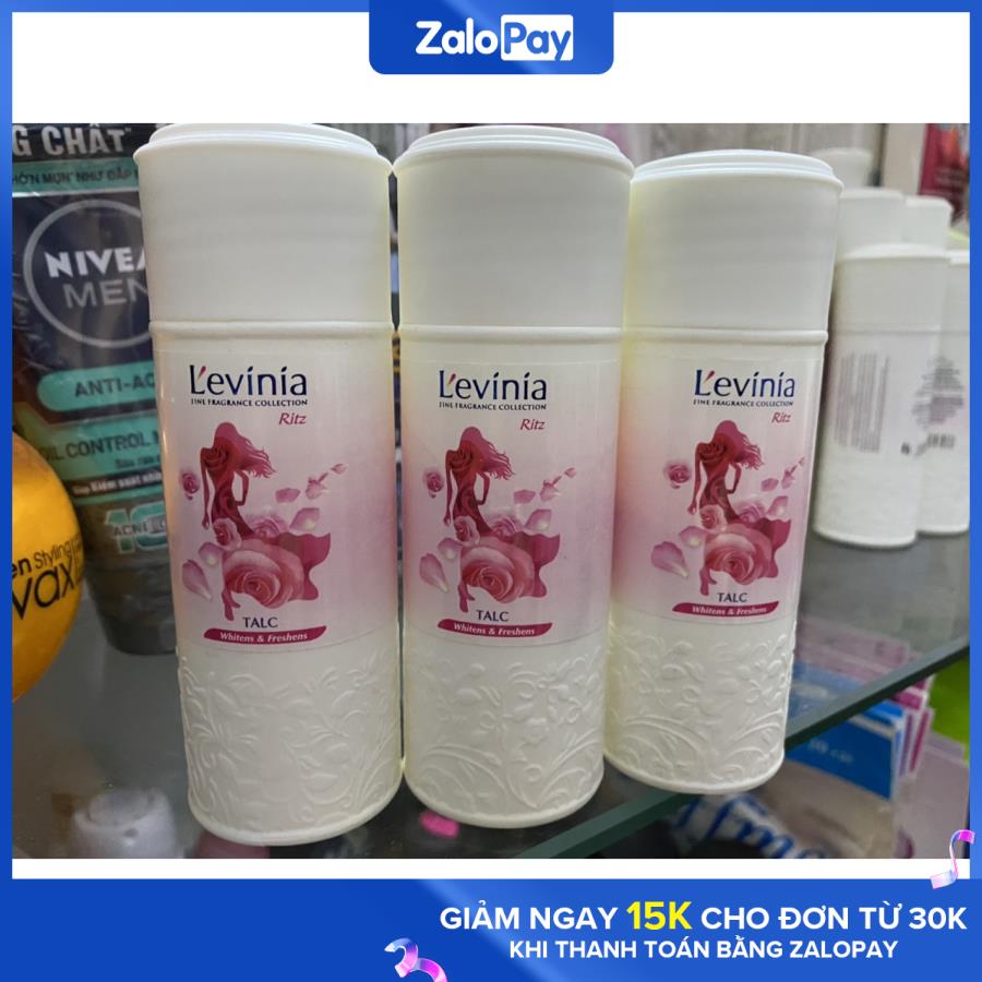 Phấn thơm trắng da Levinia Hồng - Ritz 50g - 75g - 125g