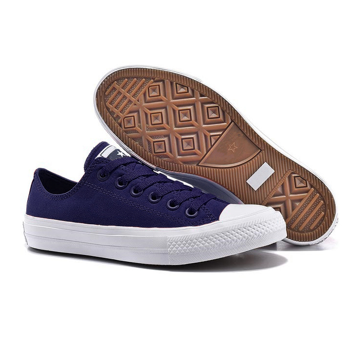 Giày sneaker vải canvas ck2 cổ thấp nam màu xanh navy