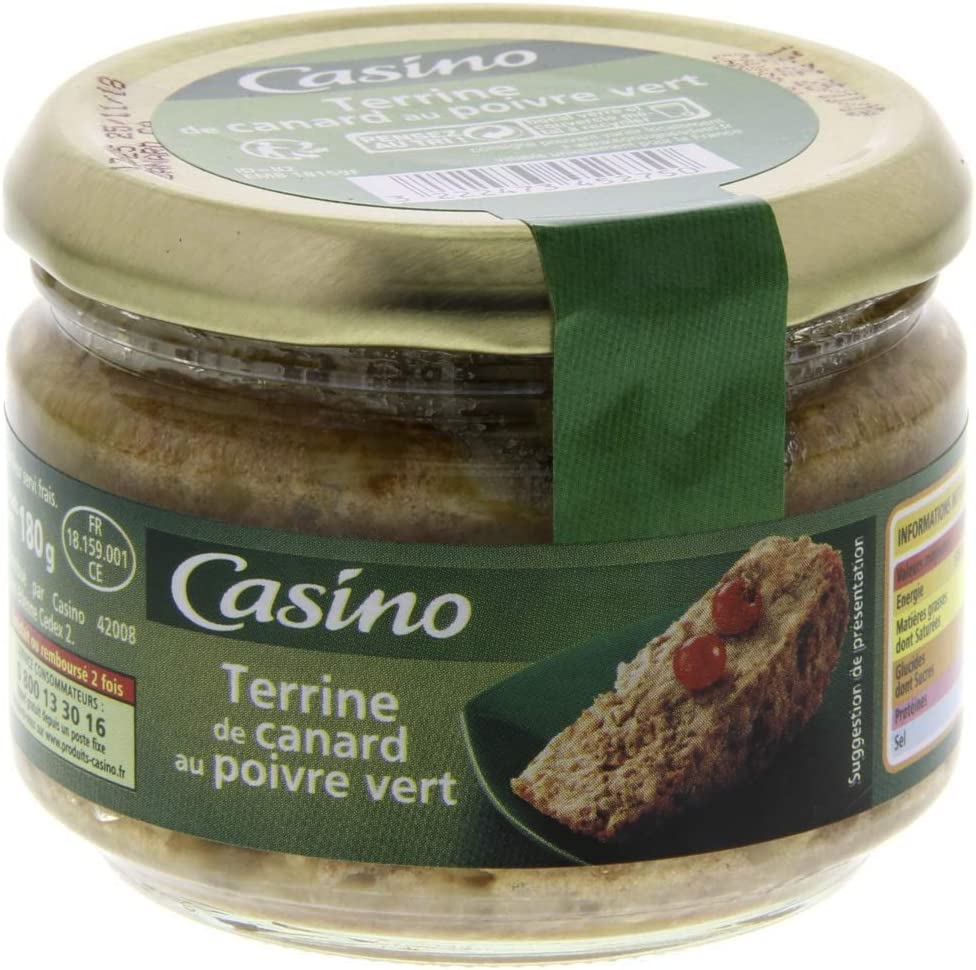 Terrine Vịt Casino 180g Nhập Khẩu Chính Hãng - Casino Terrine de Canard au Poivre Vert