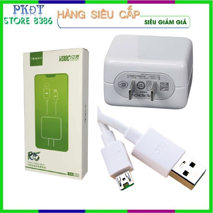 Bộ Sạc Nhanh OPPO VOOC R15 - 5V 4A - Cam kết loại xịn -  SẠC OPPO F9, F11 + Các Dòng Oppo