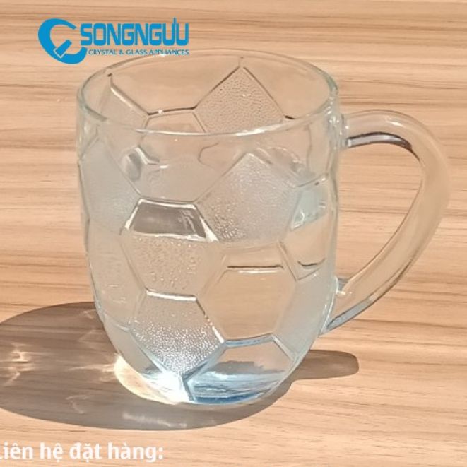 Ly uống bia thủy tinh trái banh 375ml có quai - Cam kết bể vỡ hoàn tiền - Điện Máy giá Rẻ Store