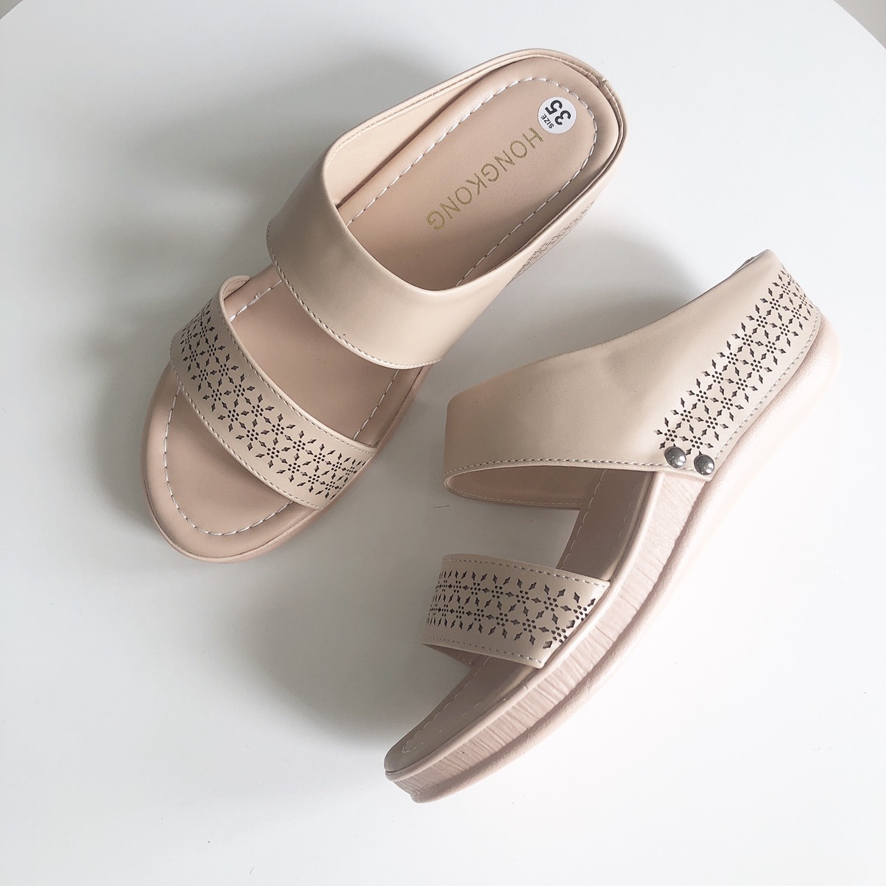 dép guốc đế xuồng hai quai cao cấp chất đế PU siêu nhẹ bền bỉ chuẩn giày vnxk