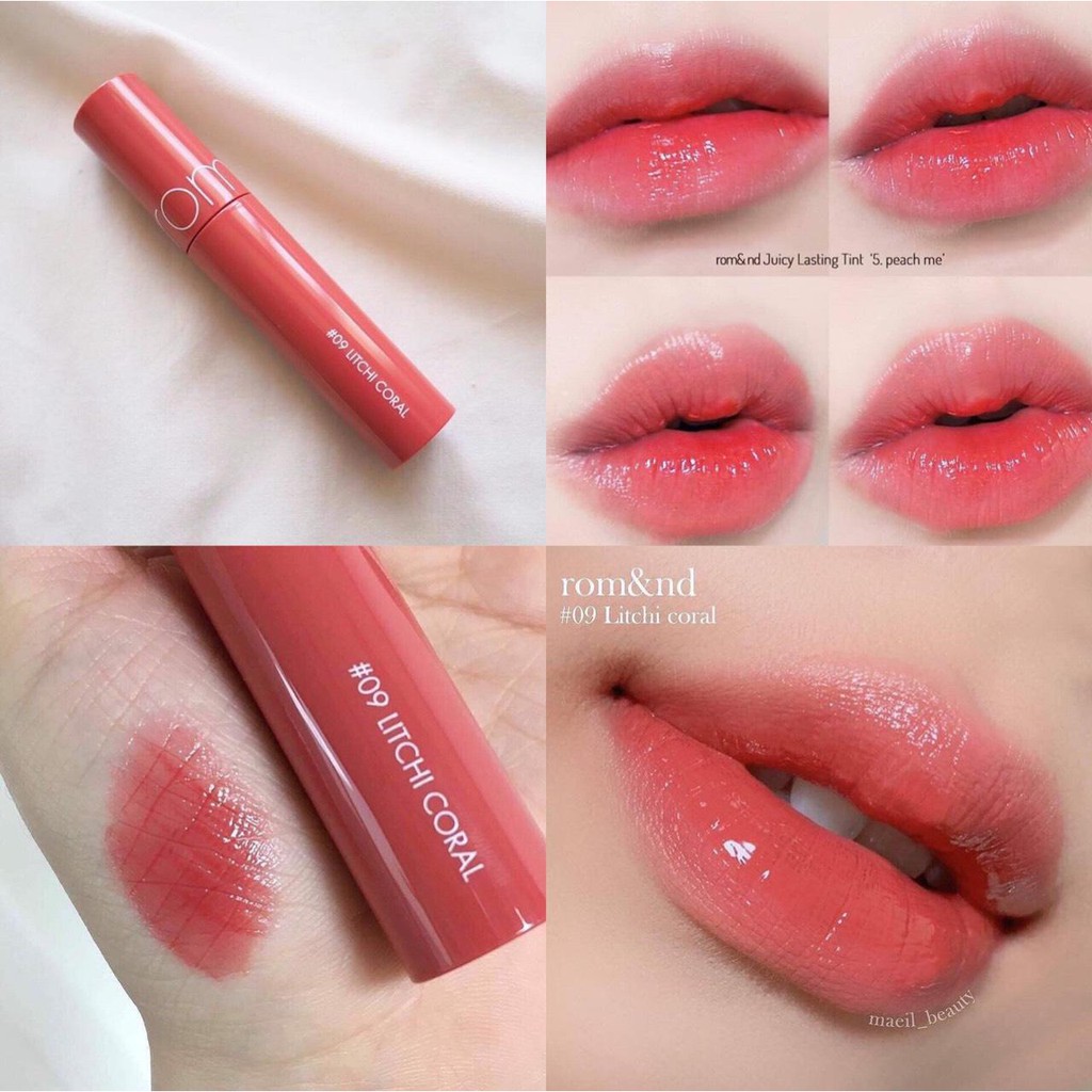 Son tint lì Romand Juicy Lasting Tint #09 Litchi Coral đảm bảo cung cấp các sản phẩm đang được săn đón trên thị trường hiện nay