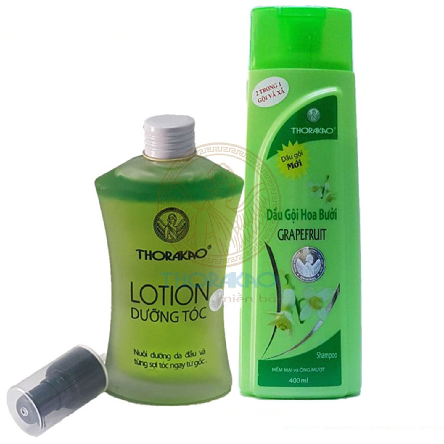 Combo dầu gội hoa bưởi ngăn rụng tóc và Lotion tinh dầu bưởi kích thích mọc tóc Thorakao 120ml