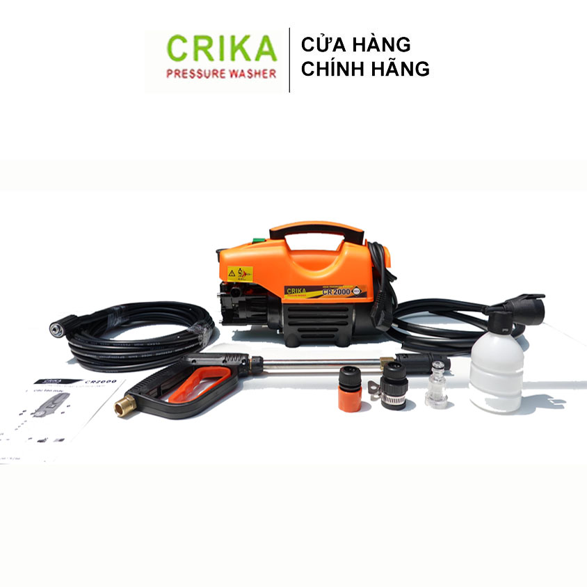 Máy xịt rửa xe áp lực cao crika dạng nằm công suất 2000w gicoly - bq660-cr2000-ncu