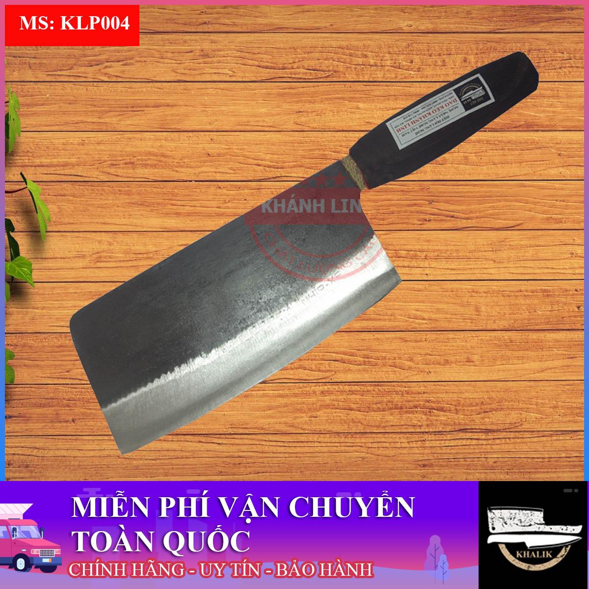Dao phở chặt, dao chặt bản vuông nhà bếp cán gỗ tròn đen, dao nhíp xe - dao Đa Sỹ - Khánh Linh - KLP004