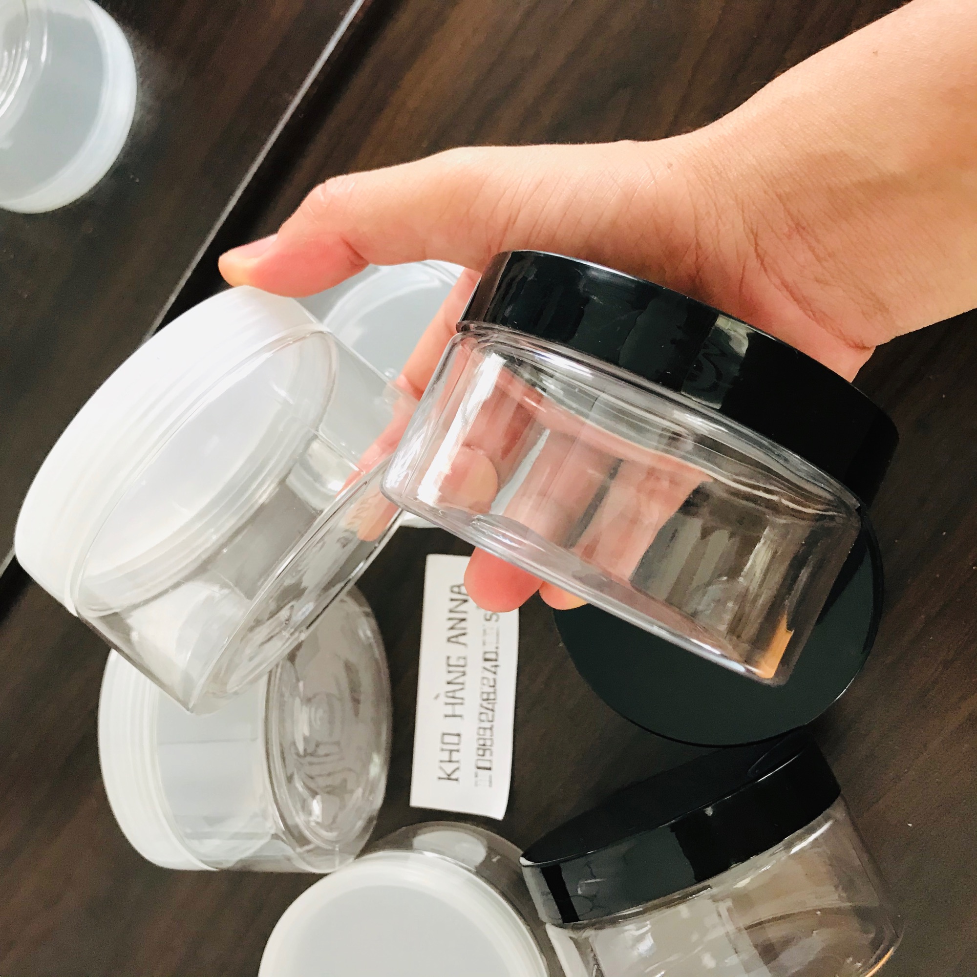 10 hủ chiết kem 200gr /250gr - combo 10 hủ nhựa trong suốt 200/250gr nắp đen hoặc nắp trong suốt mờ - hủ hấp dầu - hủ đựng mỹ phẩm - hủ chiết mỹ phẩm