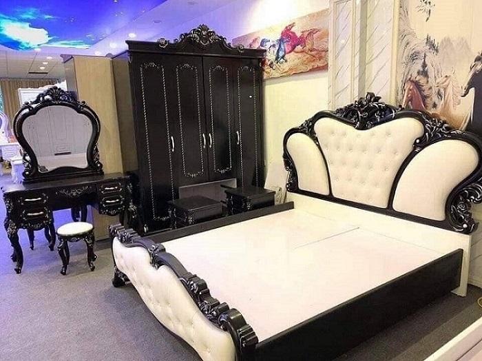 combo bộ giường tủ tân cổ điển 04