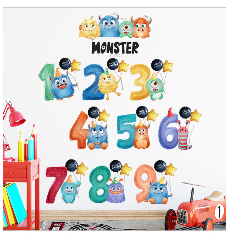 Decal dán tường bảng chữ số trang trí cho bé vừa học vừa chơi amyshop