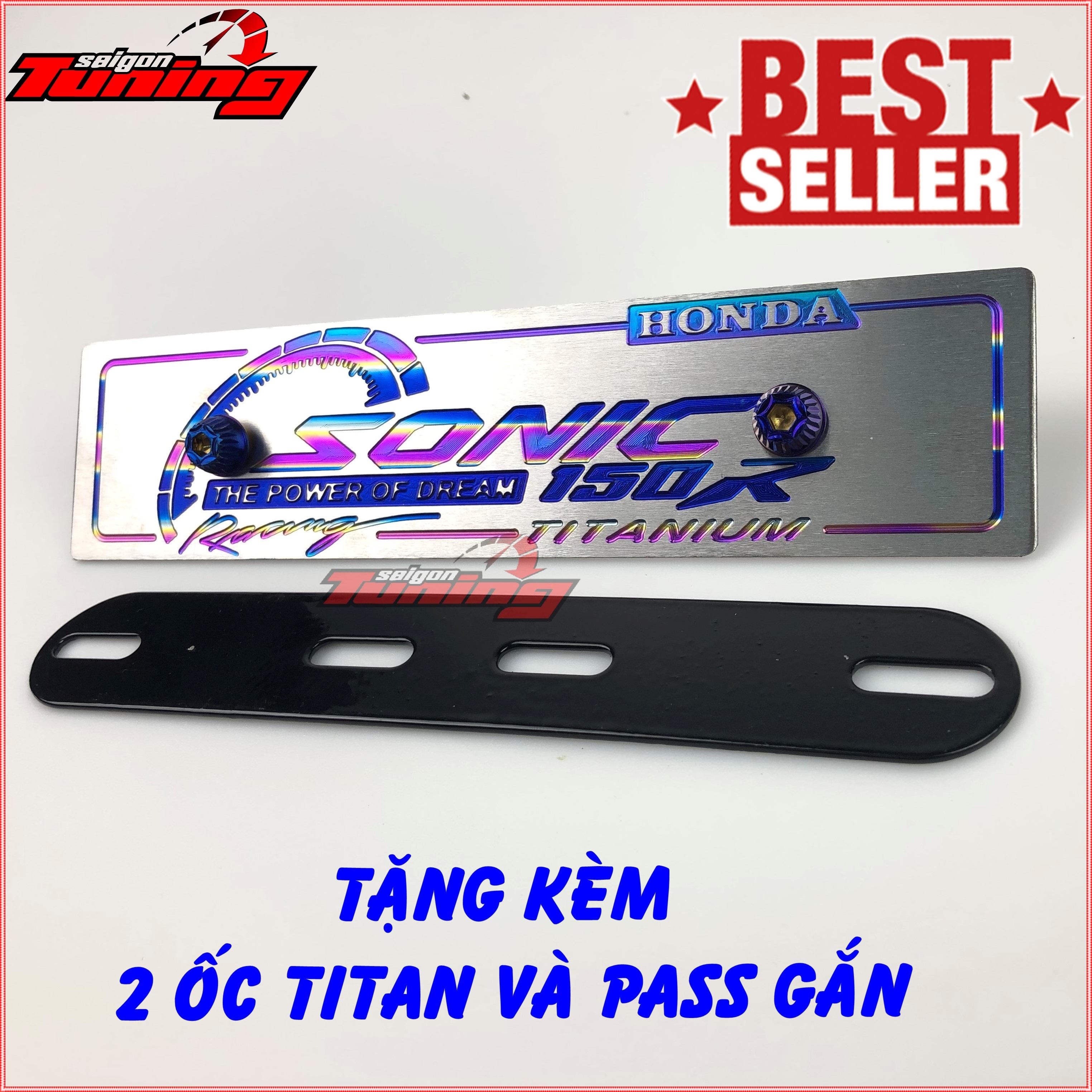 [HCM]Bảng tên Sonic Titanium cao cấp - tặng ốc Titan + pas  SaigonTuning