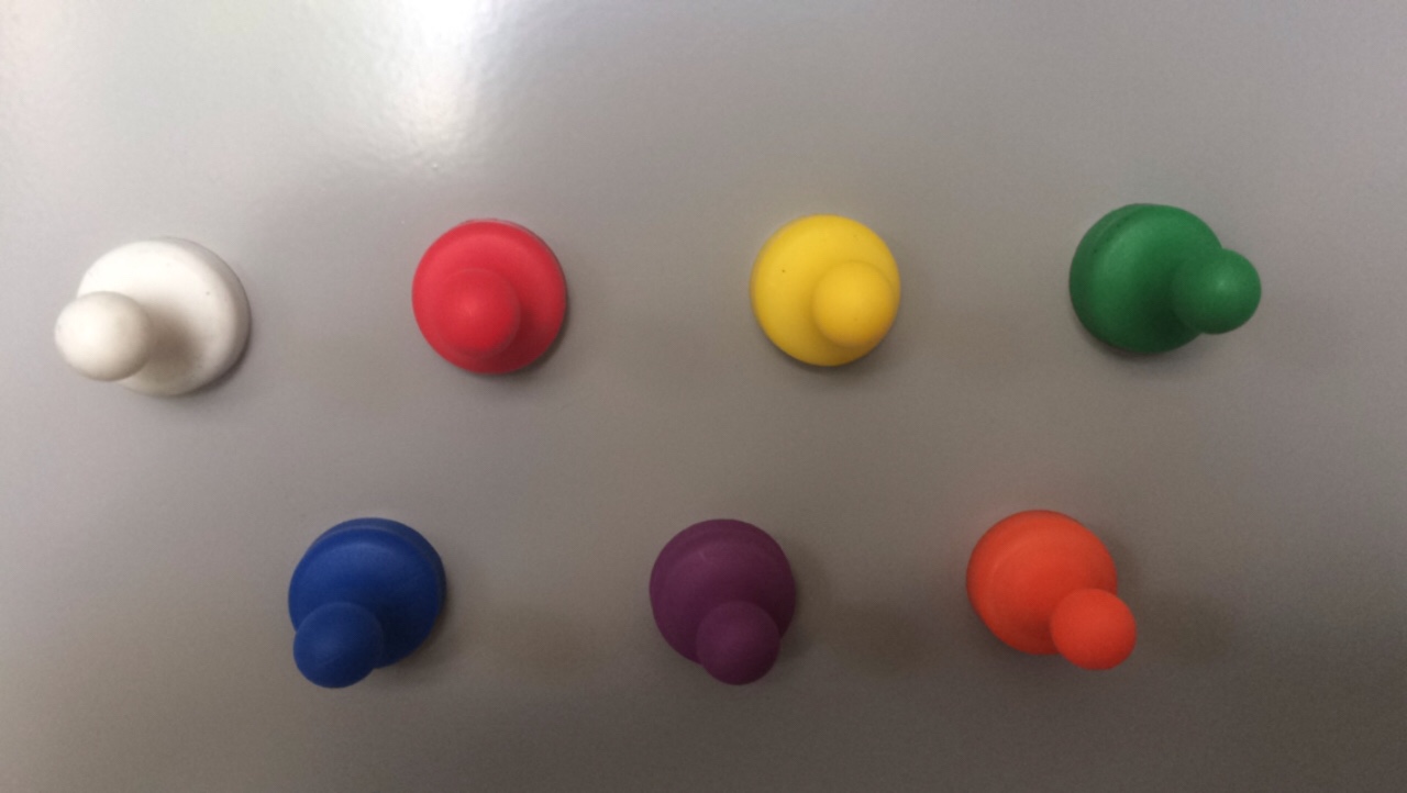 Nút Nam châm đính bảng từ / kính từ - đính giấy tờ lên bảng từ, kính từ nhiều màu sắc, lực mạnh không bể vỡ - 1 set 5 đính bảng