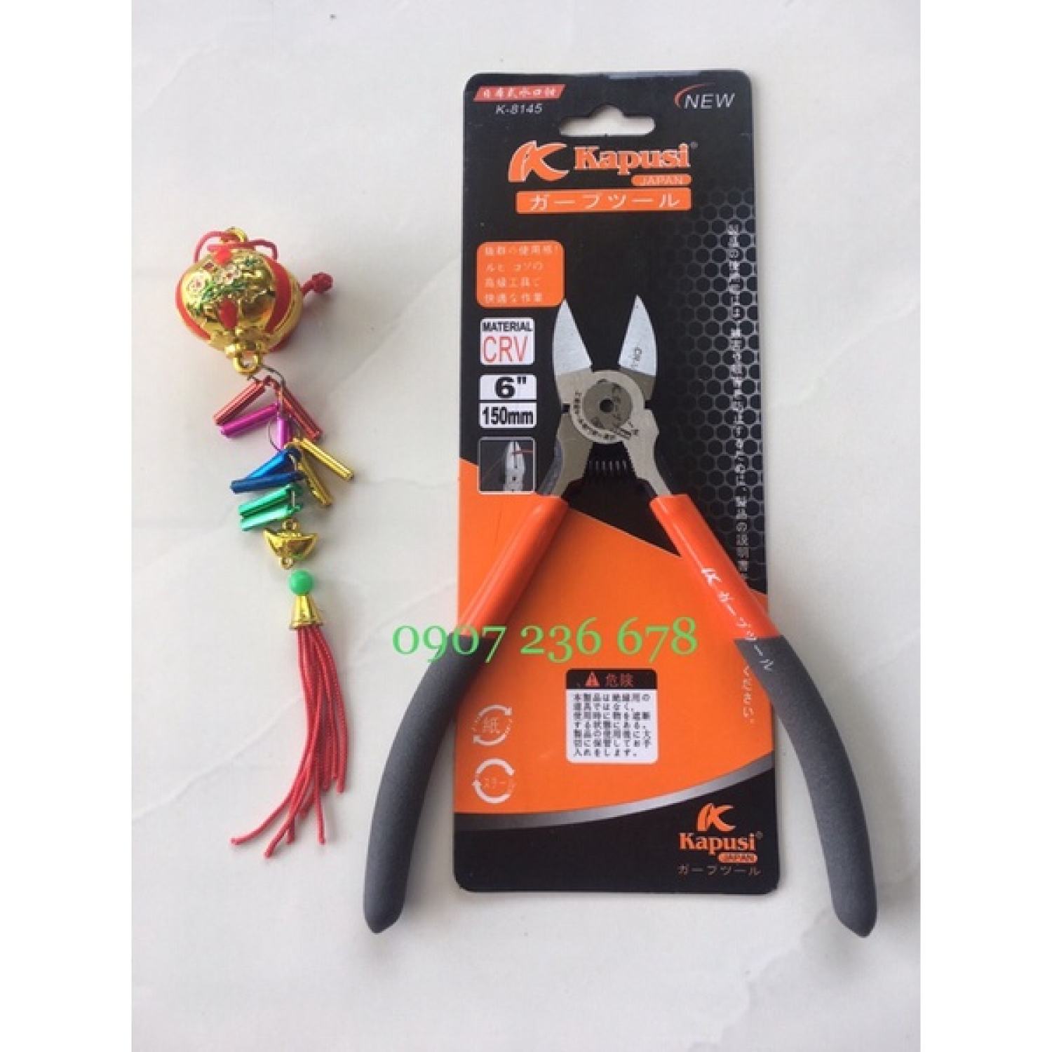 Kìm cắt kapusi mỏ nghiêng 6inch, kìm cắt nhật, kìm cắt chân linh kiện
