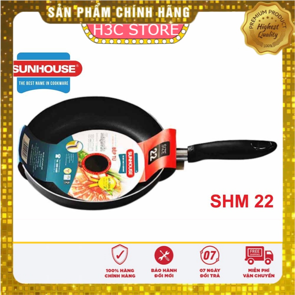 Chảo chống dính, chảo từ sunhouse shm22 - loại size 22 cm - h3c store