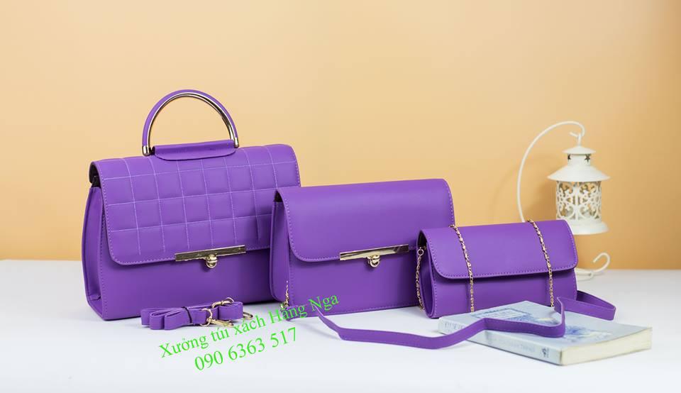 Bộ 3 túi xách tay nữ khóa xoay kx03